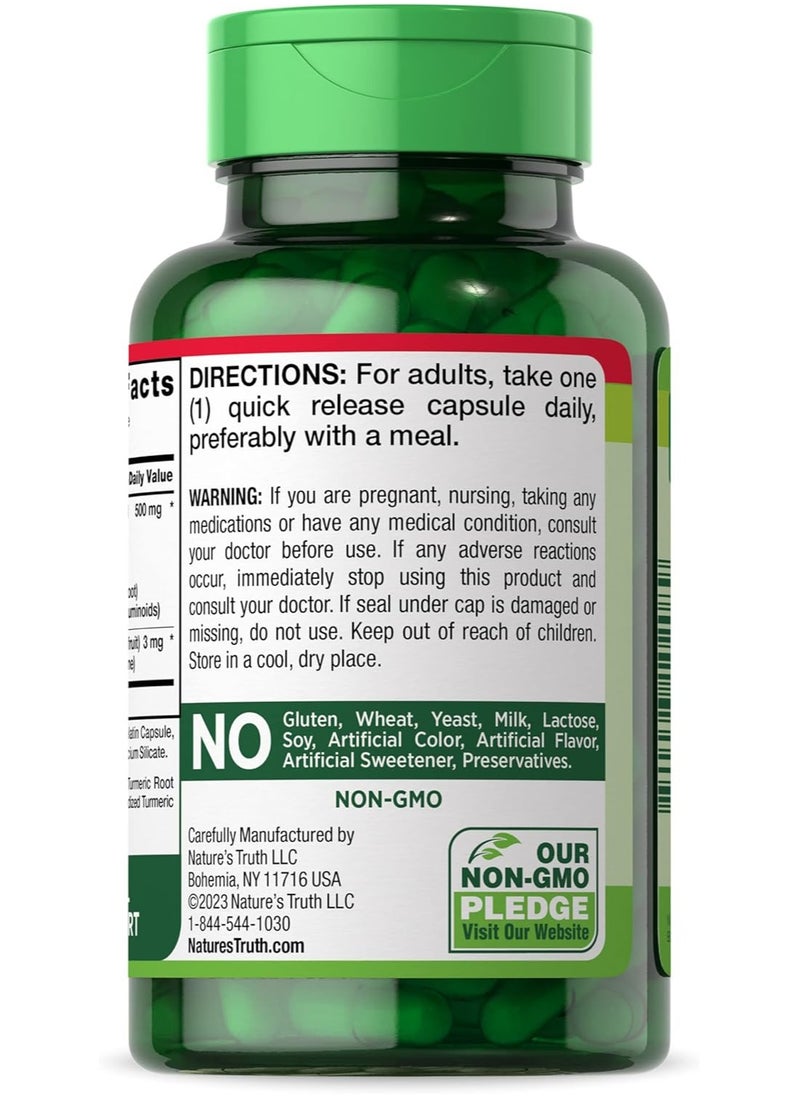 Nature's Truth Nature's Truth Turmeric Curcumin Complex 500 mg Plus Black Pepper Extract 120 Count  - Image 3