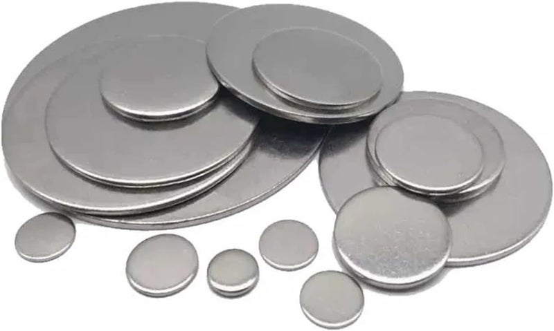 Stainless Steel Circular Plates Metals Round Shee 1/2/3/5/10Pcs 304 Stainless Steel Round Sheet Circular Plate 6mm-80mm Thick 1/1.1/1.3/1.8/2.7mm(2.7mm*9mm 10pcs) - Image 1