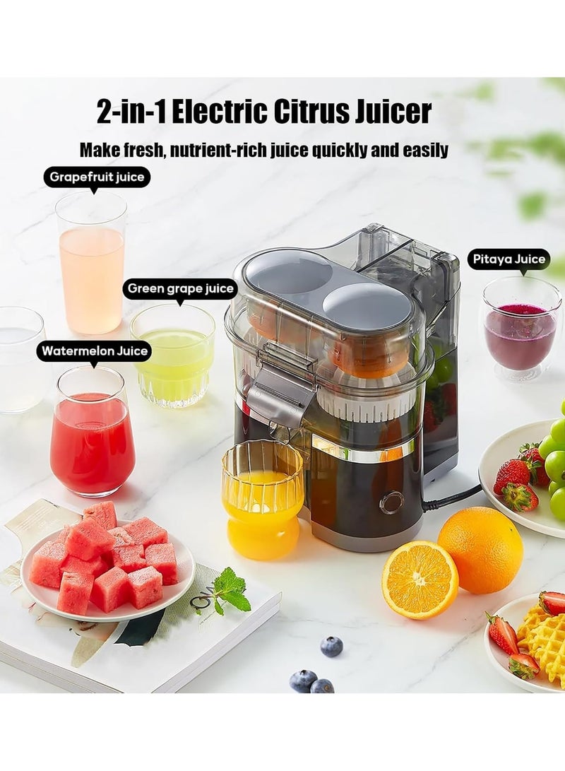 DubaiGallery Electric Citrus Juicer, Automatic Double Orange and Lemon Juicer with Built-in Citrus Slicer, Easy to Clean, 2-in-1 Electric Fruit Juicer  - Image 2