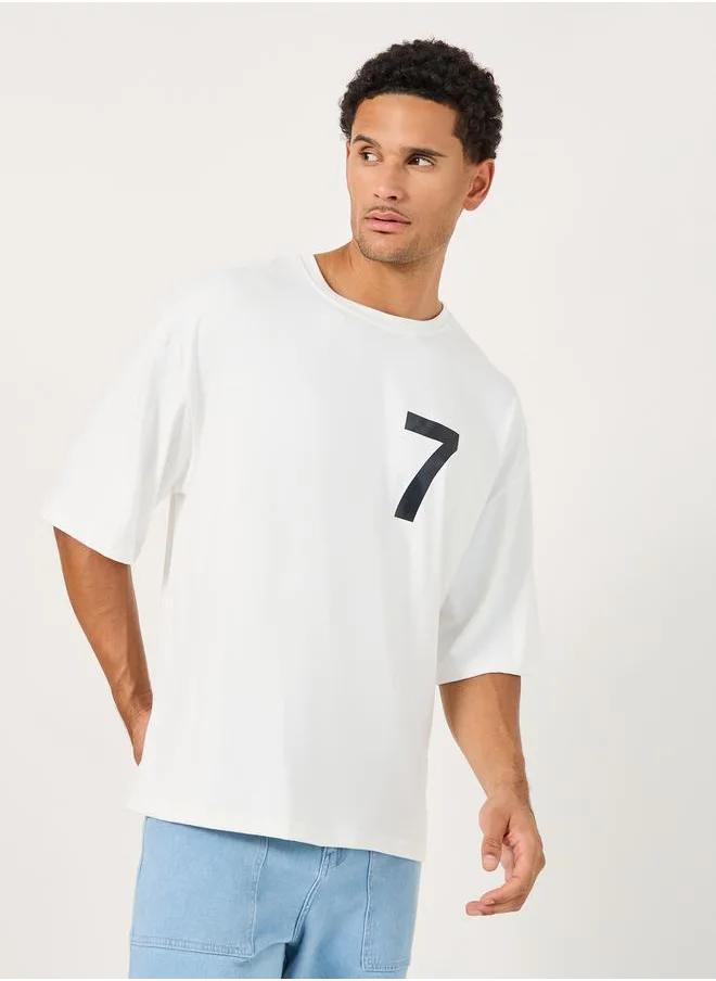 ستايلي Varsity Graphic Print Oversized T-Shirt