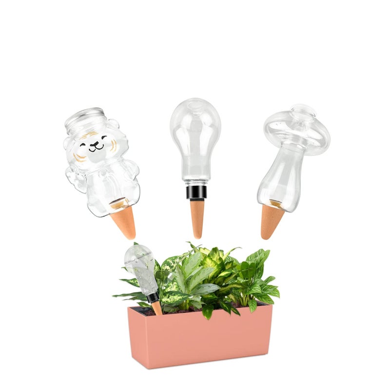 SOLARAE Terracotta Plant Watering Globes Self Watering Spikes Insert Device Stakes Irrigation Dripper Garden Automatic Plant Waterer for Indoor Outdoor Plant Accessories 3 Packs - Image 1