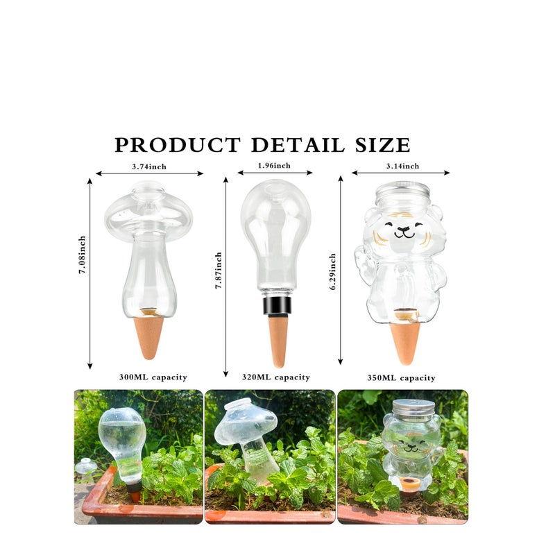 SOLARAE Terracotta Plant Watering Globes Self Watering Spikes Insert Device Stakes Irrigation Dripper Garden Automatic Plant Waterer for Indoor Outdoor Plant Accessories 3 Packs - Image 3