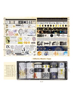 Y&D 18 Rolls Universe Washi Tape Decorative Masking Tapes Set for Scrapbooking Gift Wrapping Decoration Arts Crafts Journaling Bullet Junk Journal DIY  - Image 5