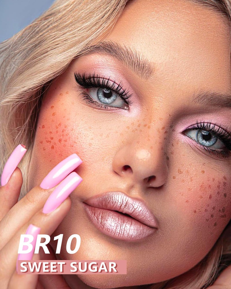 MAKI YIKA Metallic Pink Lipstick for Women Nude Lipsticks Long Lasting Shine Glitter Lipstick No Smudge No Transfer Liquid Lip Gloss (BR010 Sweet Sugar) - Image 3