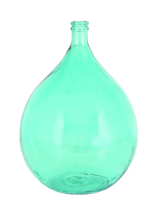 Deco 79 Glass Decorative Vase Spanish Centerpiece Vase, Flower Vase for Home Decoration 15" x 15" x 22", Teal - Image 1