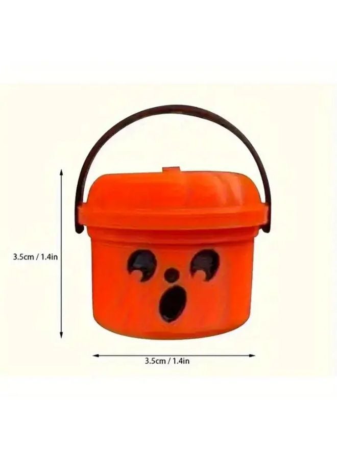 5 Piece Halloween Mini Candy Buckets with Jack O Lantern Faces Durable Plastic Trick or Treat Containers - Image 3