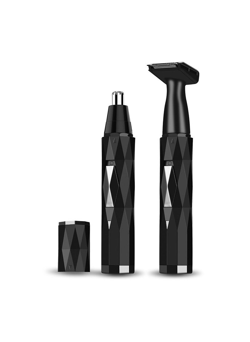 CAYGA Electric Ear and Nose Hair Trimmer, 2 in 1 Hair Shaver, Rechargeable Hair Remover (Black) - Image 2