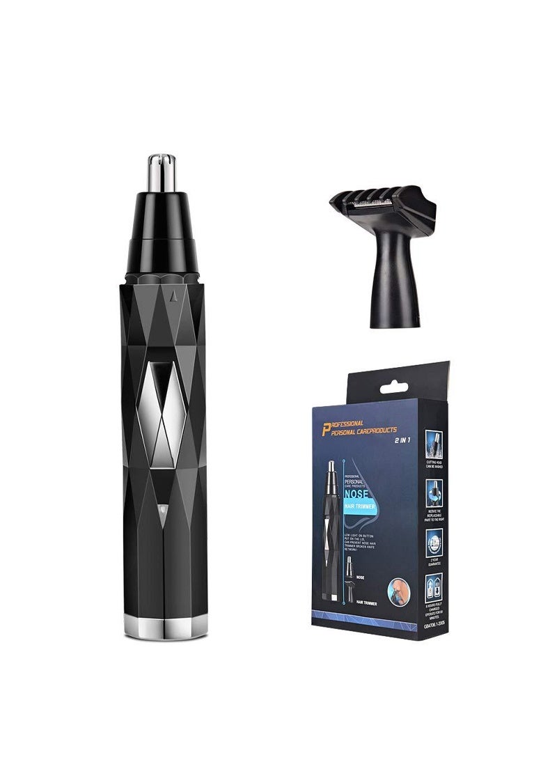 CAYGA Electric Ear and Nose Hair Trimmer, 2 in 1 Hair Shaver, Rechargeable Hair Remover (Black) - Image 3