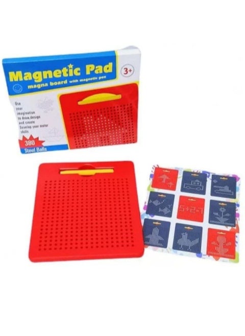 Magnetic educational whiteboard with a magnetic pen for drawing shapes, letters and numbers, various materials