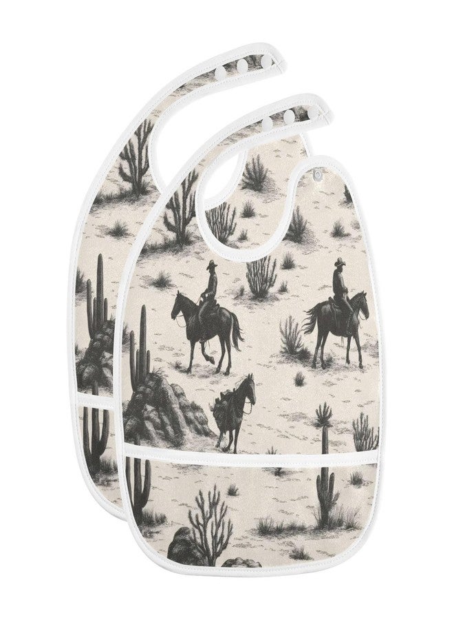 WELLDAY Baby Bibs for Boy and Girls Wild West Cowboys Cotton Bandana Drool Bin, Adjustable Newborn Bibs for Drooling & Teething - Image 2