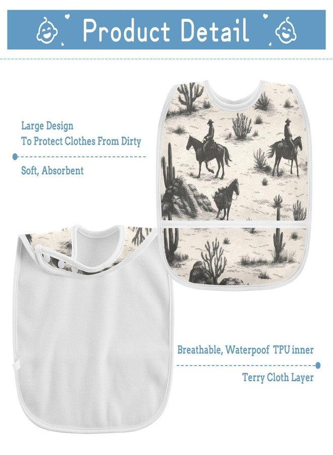 WELLDAY Baby Bibs for Boy and Girls Wild West Cowboys Cotton Bandana Drool Bin, Adjustable Newborn Bibs for Drooling & Teething - Image 5