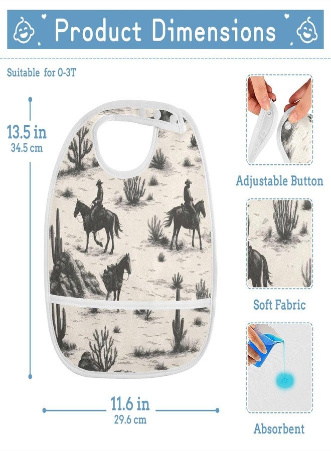 WELLDAY Baby Bibs for Boy and Girls Wild West Cowboys Cotton Bandana Drool Bin, Adjustable Newborn Bibs for Drooling & Teething - Image 4