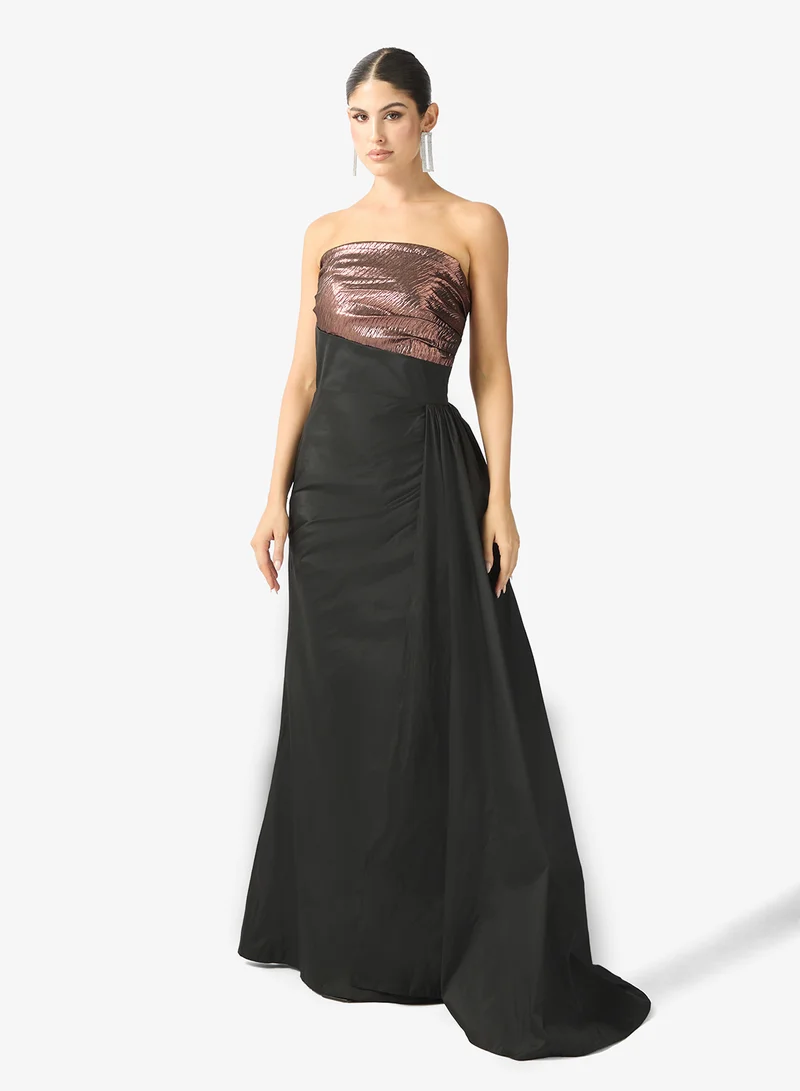 Namshi x strapless formal dress