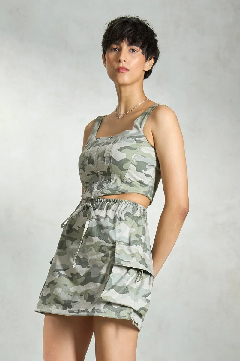 Virgio Cotton Corsets Vacation In Camo for Women