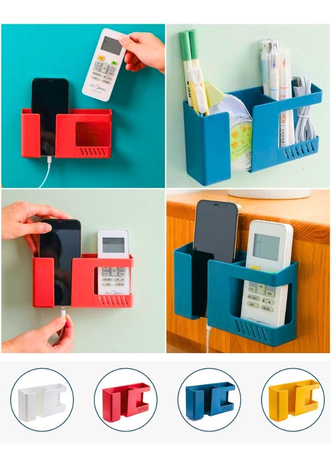 Chase Up 4Pcs Wall Mounted Mobile Phone Storage Box, Self-Adhesive No-Punch Multi-Function Remote Control Holder, Bathroom Bedroom Bedside Office Wall Mounted Shelf - Image 2