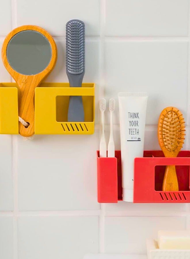 Chase Up 4Pcs Wall Mounted Mobile Phone Storage Box, Self-Adhesive No-Punch Multi-Function Remote Control Holder, Bathroom Bedroom Bedside Office Wall Mounted Shelf - Image 3