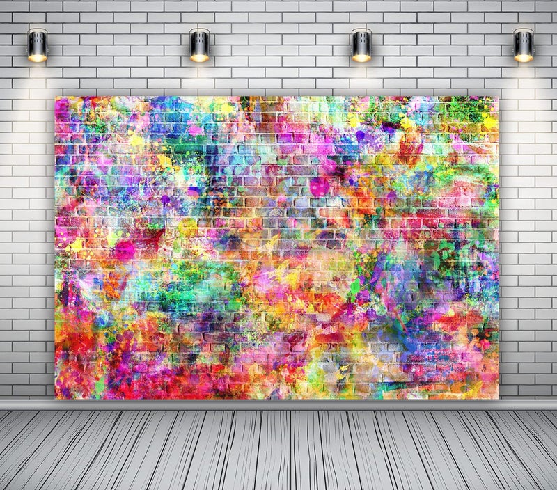 7x5ft Graffiti Backdrops Brick Wall Backdrop Art Portrait Background Birthday Decor for Party Baby Show Photo Booth Prop Background for Children