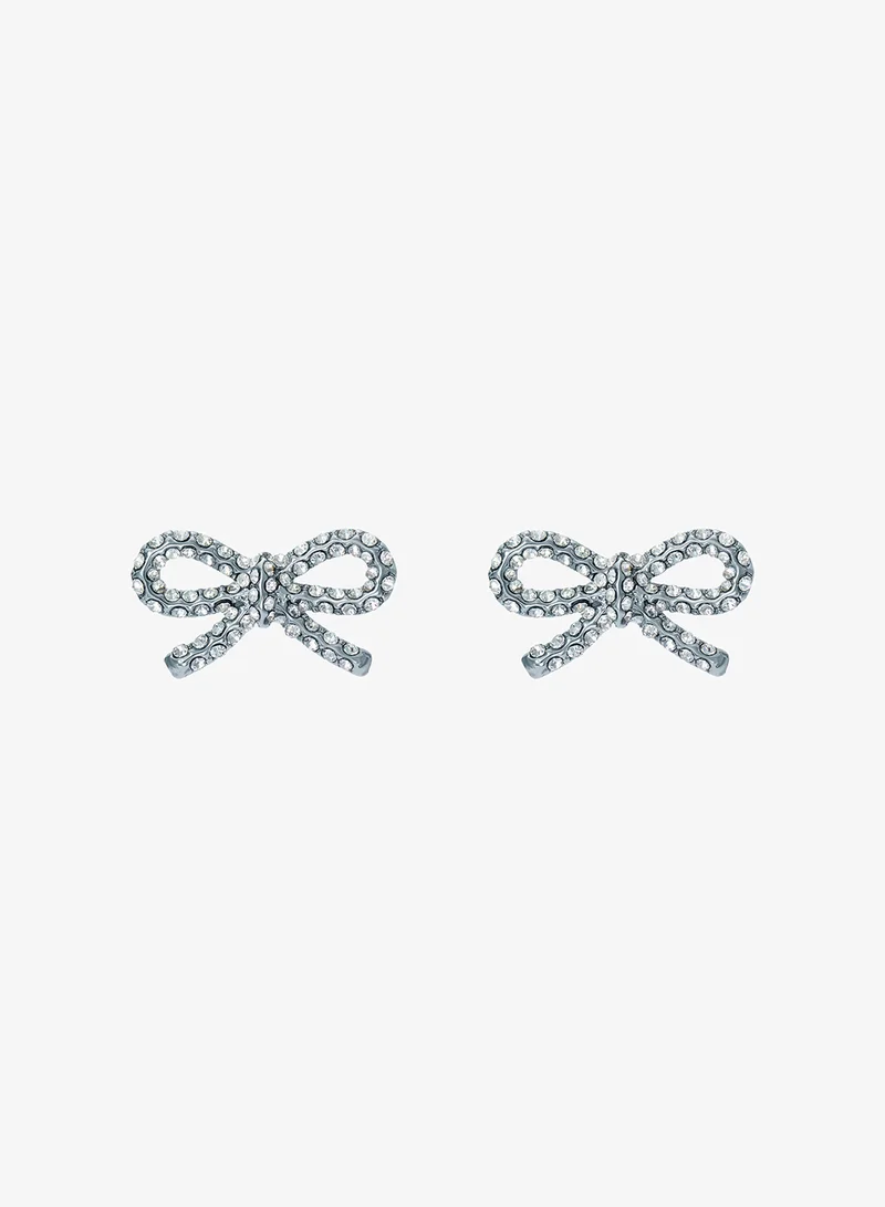 Ribecca Crystal Ribbon Bow Stud Earrings