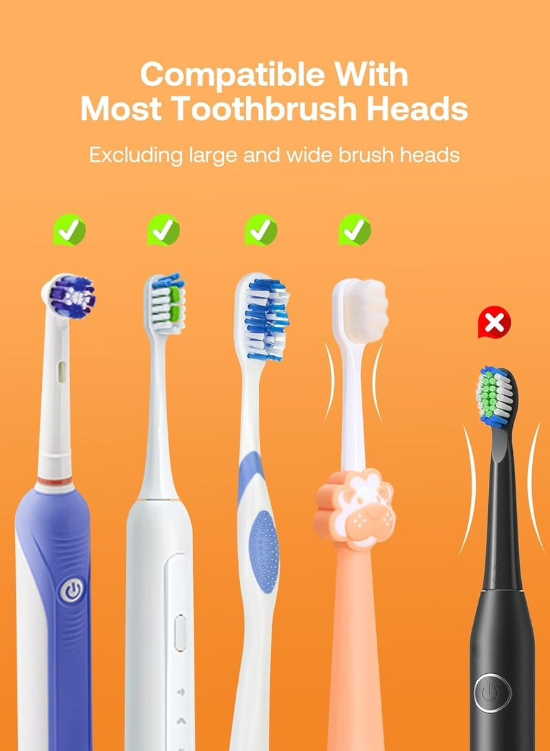 منظف فرشاة الأسنان من Bitvae، تنظيف بالأشعة فوق البنفسجية وتجفيف بالهواء، شاشة ذكية LED، حامل فرشاة قابل لإعادة الشحن ومثبت على الحائط – أبيض