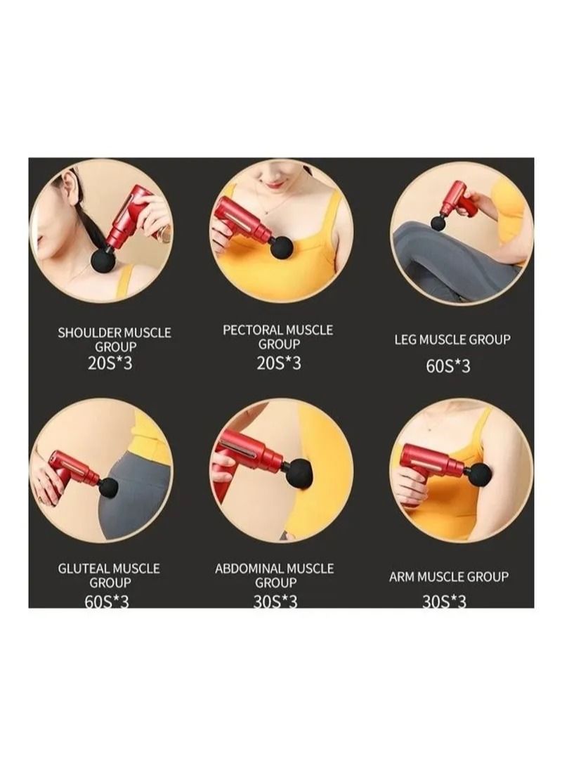 Buna 4 In 1 Mini Massage Gun Muscle Massager Black - Image 2