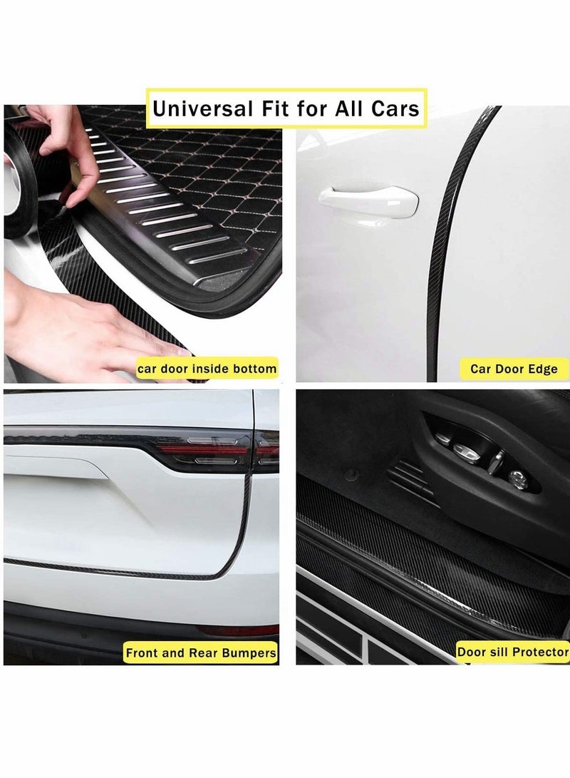 حماة حواف أبواب السيارات، واقي طلاء مقاوم للخدوش، لوحة حماية عتبة الأبواب الأمامية والخلفية، حماية الصدام لمعظم المركبات، 2 بوصة × 9.8 قدم (5 سم × 3 م، أسود) - Image 2