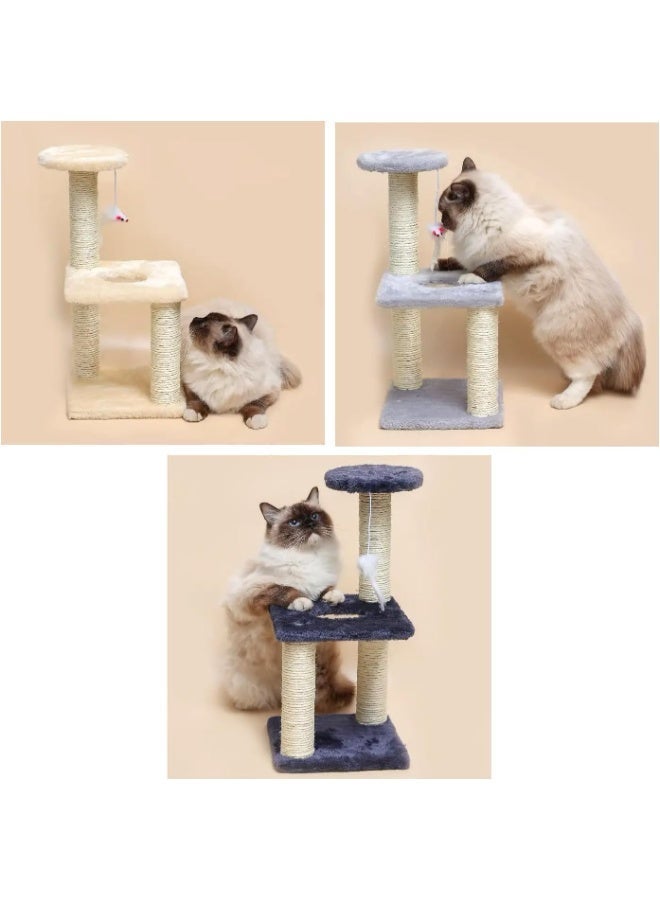 م اكس م منزل برج شجرة القطط للعب الداخلي والخدش، صغير 40x20x20 سم، مسرح كيتن للحيوانات الأليفة (أحمر) - Image 3