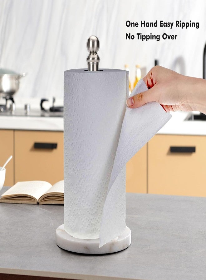 Exilon Paper Towel Holder Countertop with Heavy Marble Base, Standing Paper Towel Roll Holder for Kitchen Bathroom, with Weighted Base for One-Handed Operation - Image 2