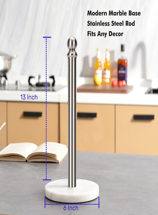 Exilon Paper Towel Holder Countertop with Heavy Marble Base, Standing Paper Towel Roll Holder for Kitchen Bathroom, with Weighted Base for One-Handed Operation - Image 3