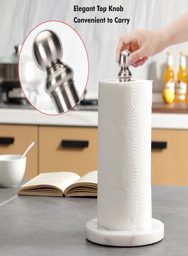 Exilon Paper Towel Holder Countertop with Heavy Marble Base, Standing Paper Towel Roll Holder for Kitchen Bathroom, with Weighted Base for One-Handed Operation - Image 4