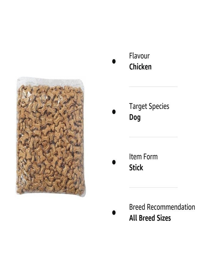 RoverPets بسكويت روفر بيتس للجراء والكلاب | مكافآت مخبوزة على شكل عظام للكلاب | وجبات خفيفة بنكهة الدجاج الحقيقي | بسكويت صحي ومقرمش للكلاب النامية (عبوة 1 كجم) - Image 3