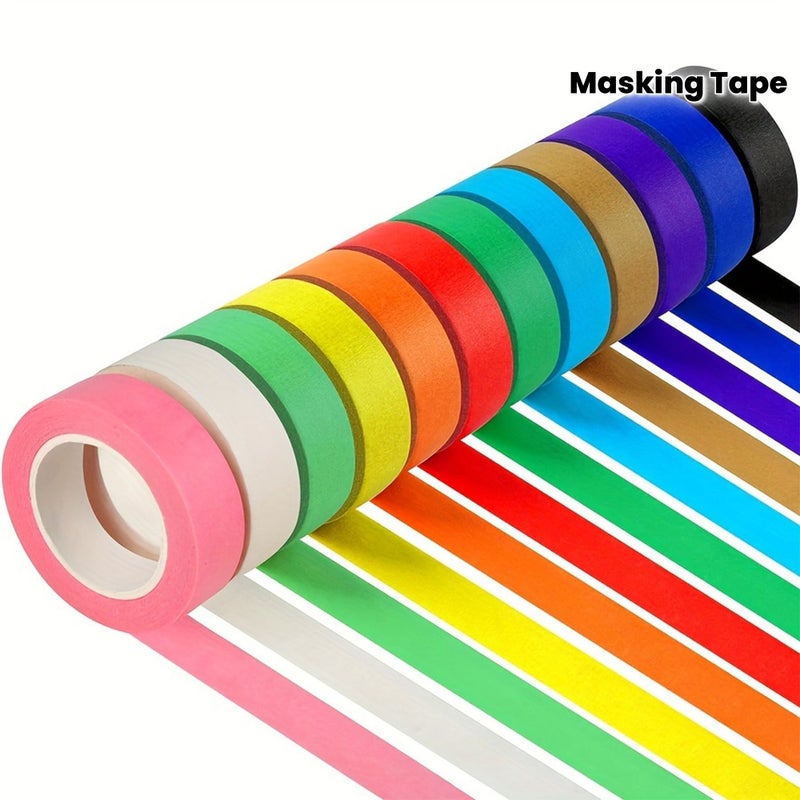12 Colors Decorative Tape 2cm x 10m Multipurpose DIY Craft Art Supplies Smooth Surface - Image 2