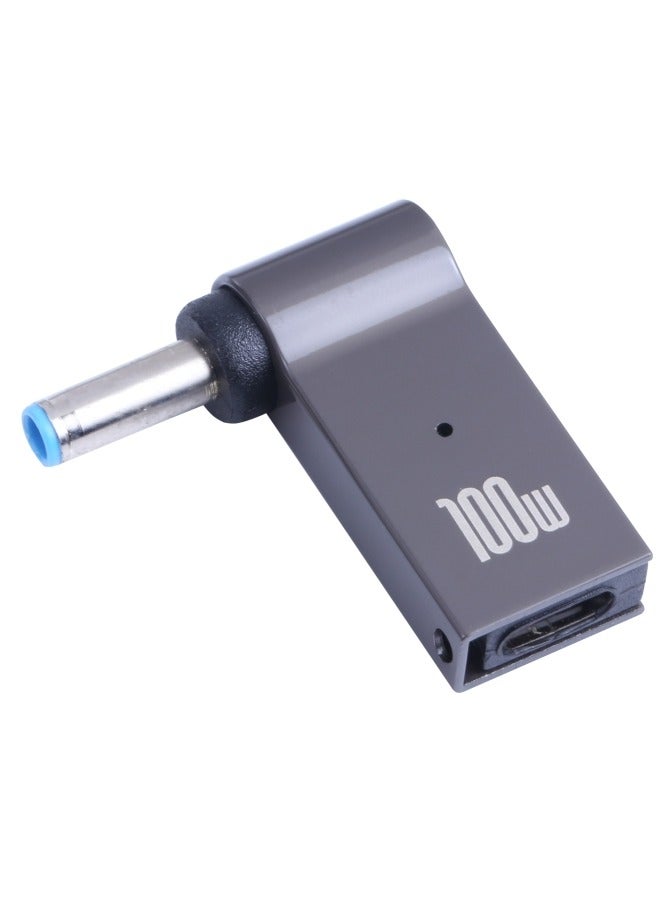 محول شحن كمبيوتر 100 واط USB-C / Type-C أنثوي إلى DC 4.5x3.0mm ذكري لـ HP