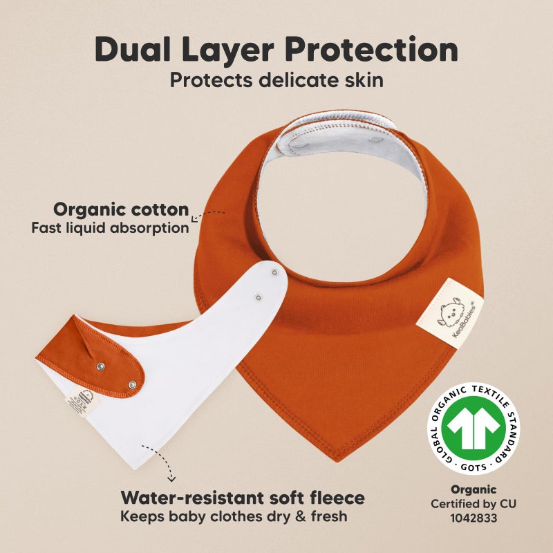 KeaBabies 8-Pack Organic Baby Bandana Bibs for Boys, Girls - Super Absorbent Triangle Baby Bibs for Drooling and Teething Infant, 100% Cotton Extra Soft for Newborn, Infant 0-36 Months (Coastline) - Image 2