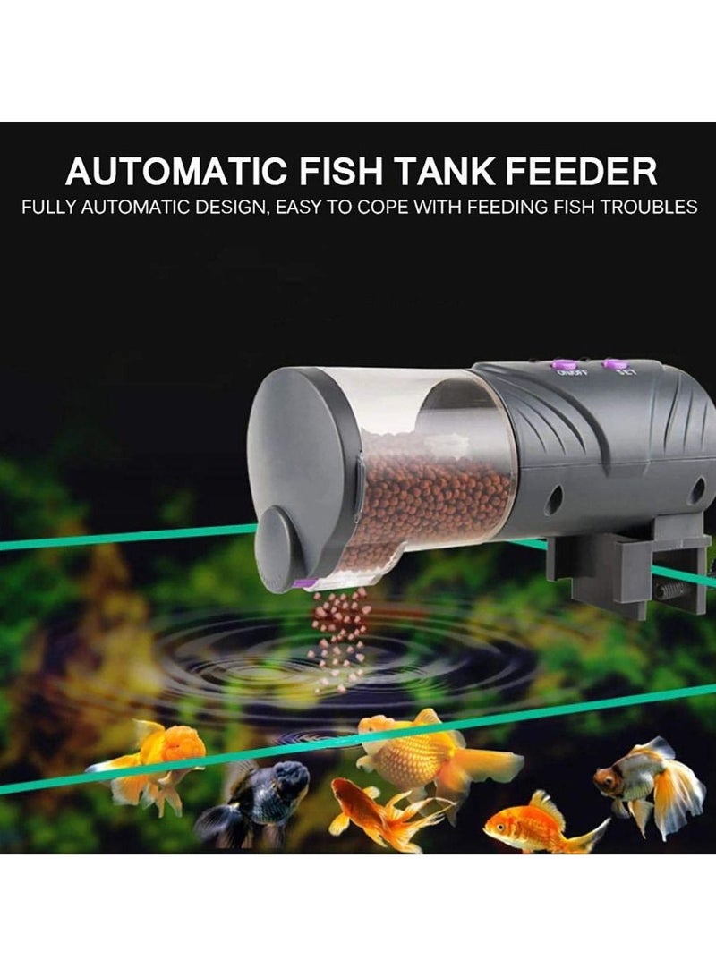 أكواريوم تغذية الأسماك التلقائي تغذية الأسماك موزع الأغذية الشفافة الدائمة مع 3 طرق التثبيت توقيت تغذية خزان الأسماك (H9000) - Image 3