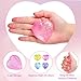 AiSiXin Heart Stress Balls Pink Squishy Toys for Adults Kids Slow Rise Sugar Ball Sensory Fidget Toys Love Shape Squishy Squeeze Toys Malt Stretch Ball Heart Shape Stress Toys for Hand Exercise - Image 4