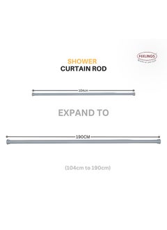 Feelings Feelings Shower Curtain Rod 104-190Cm-Grey  - Image 2