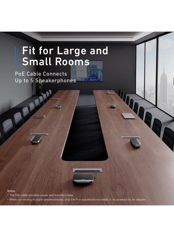 AnkerWork SR500 Conference Speaker and Microphone with Deep Learning, 8 Mics, 48 kHz, Connect 5 Speakerphones in Daisy Chain, AI Noise Cancellation, Premium Pickup in Conference Rooms Up to 45 People