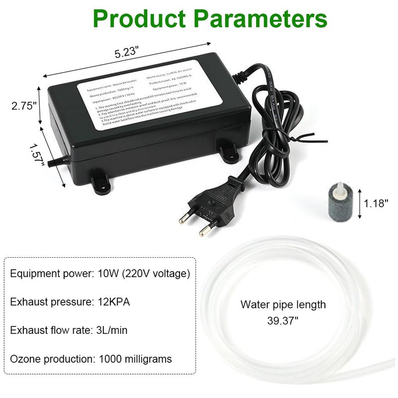 Serplex مولد الأوزون سيربلكس® 1000 ملغ/ساعة لتنقية الهواء، معالجة المياه وإزالة الروائح، تنظيف الخضروات 1000 ملغ/ساعة - Image 2