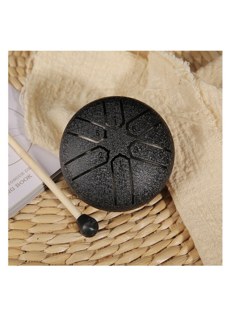 SYOSI Rain Chime Steel Tongue Drum, Outdoor Waterproof Mini Handpan Instrument, 3 Inches 6 Notes, Black  - Image 2