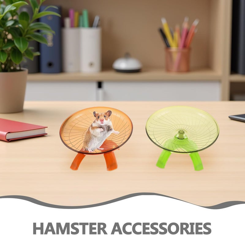 Hamster Running Wheel and Silent Exercise Spinner, Quiet Rotating Flying Saucer for Small Pets, Medium Size with Non-Slip Surface, Suitable for Hamsters, Gerbils, Chinchillas, - Image 3