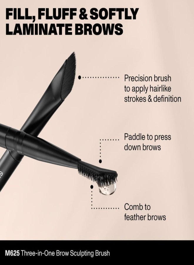 Morphe M625 Three-In-One Brow Sculpting Brush - Precision Angled Brush, Brow Comb & Laminating Paddle for Fluffy, Defined Brows - Pairs with any Wax, Tinted Pomade or Gel Product (1 Count) - Image 3