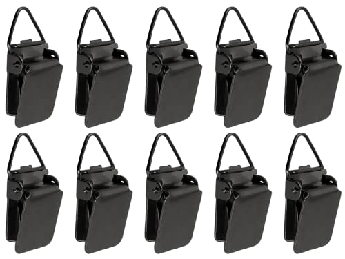 Wise Linkers Hanging Clips Pack of 10 Triangle Back Medium Power for Tapestry Small Rugs,Towel, Shawl and Paintings (Black) - Image 1