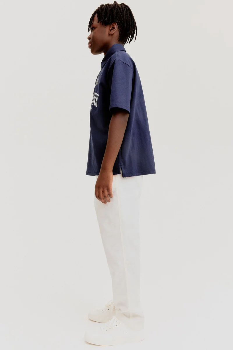 اتش اند ام Text-motif polo shirt