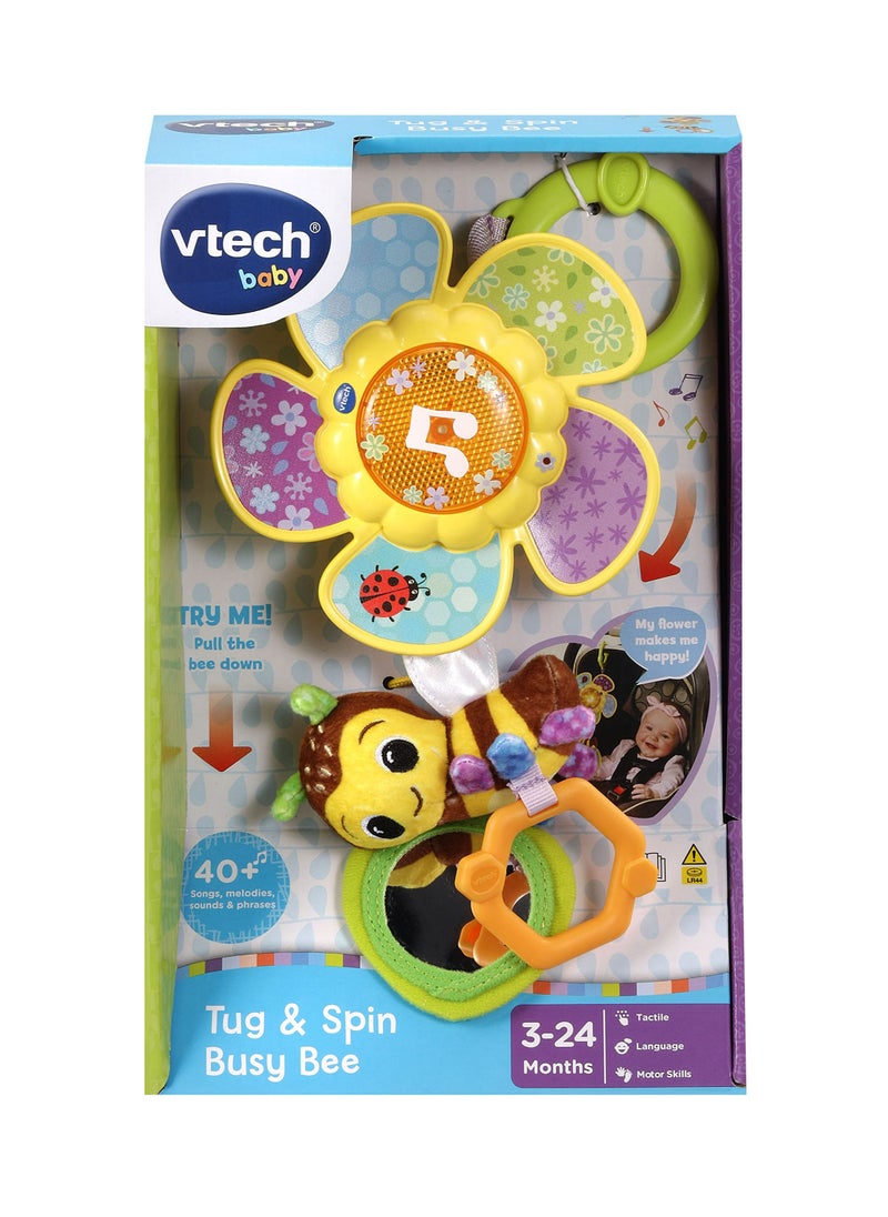 vtech Tug And Spin Busy Bee, Interactive And Developmental Toy With Sounds And Music, For Boys And Girls, Suitable For Ages 3 Months+  - Image 1