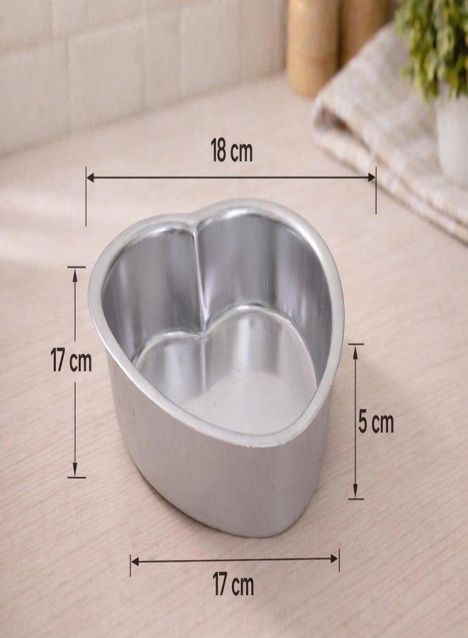 a2s Murti Aluminium Cake Baking tin Mould Heart Shape L-6.5, B-6.5, H-3 inch - Image 3