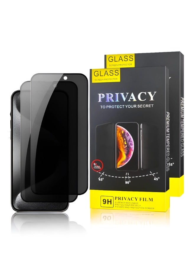 Glass privacy screen protector for iPhone 13 6.1 inches, 9H hardness, anti-spy tempered glass layer, 2 pieces  - Image 1