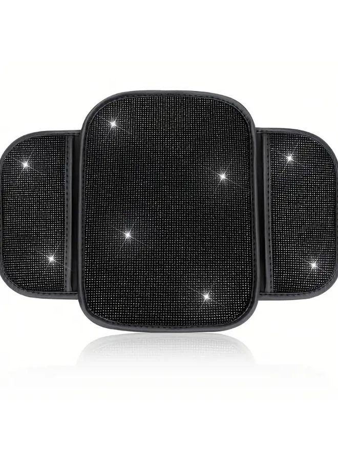 White Glitter Car Armrest Pad Non Slip For Most Vehicles Durable Fabric - Image 5