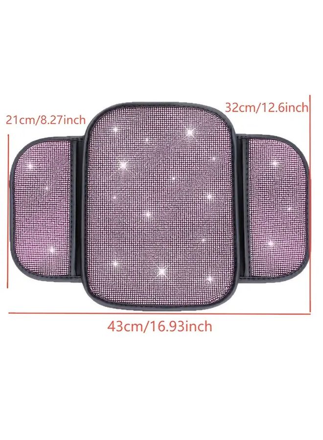 White Glitter Car Armrest Pad Non Slip For Most Vehicles Durable Fabric - Image 2