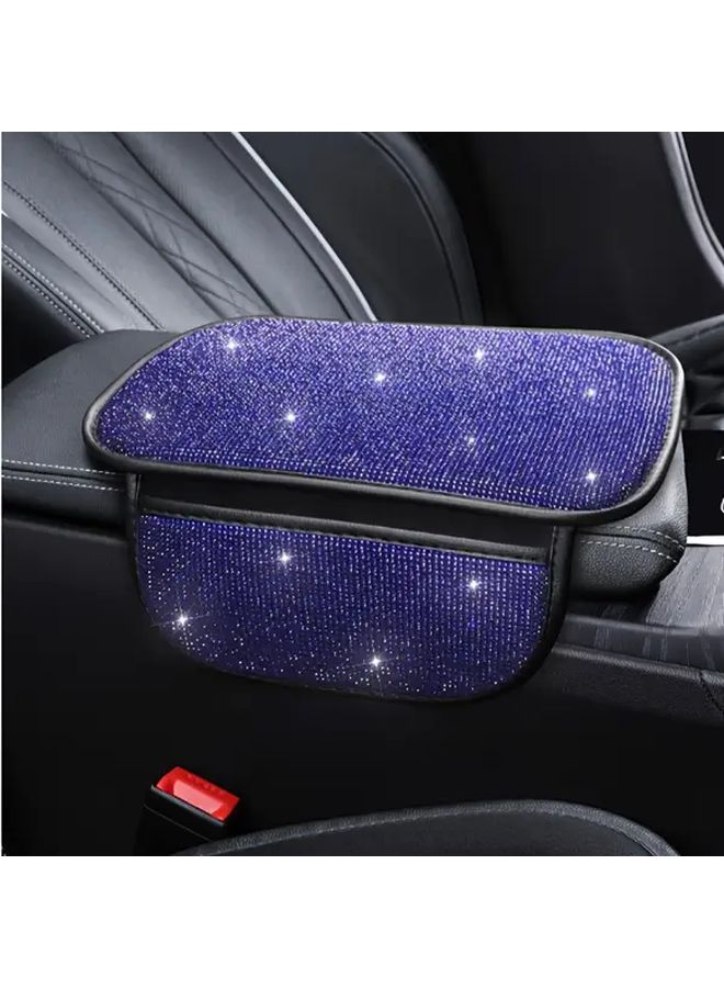 White Glitter Car Armrest Pad Non Slip For Most Vehicles Durable Fabric - Image 4