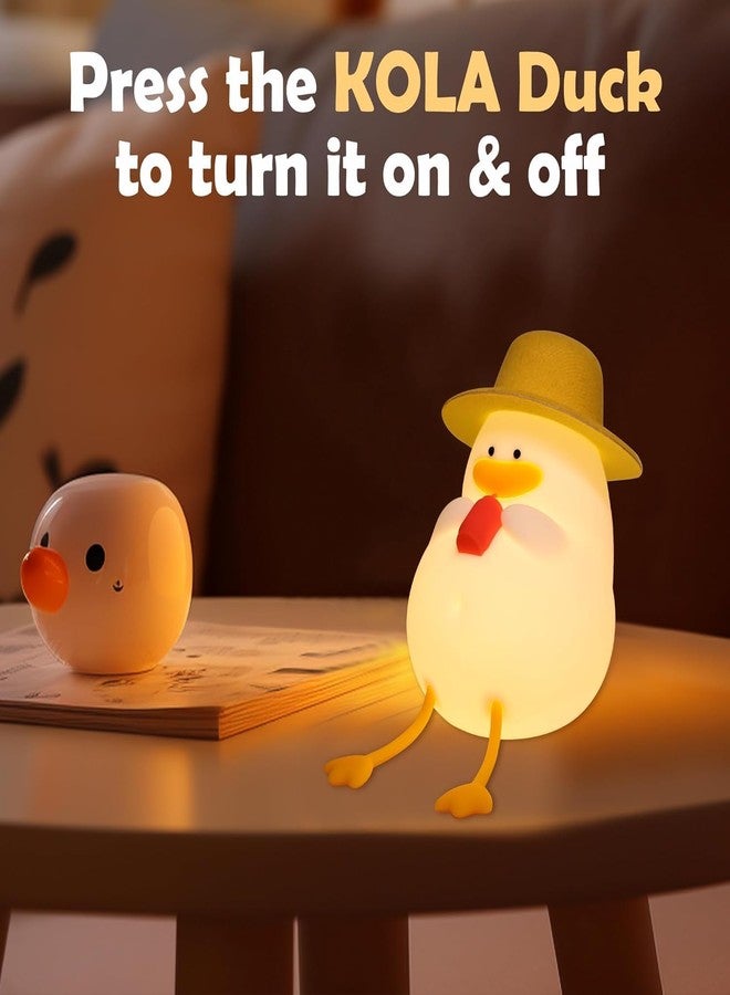 Granthi Enterprise Cute Silicone Duck Night Light for Kids, USB Rechargeable 3 Step Dimmable Night Light, 7 Color Changing Touch Sensor Squishy Mini Nursery Lamp for Baby Bedroom Décor - Image 2